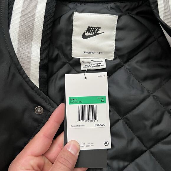 Nike Therma-Fit Authentic Dugout Jacket Black Satin DX0658-010 Men's XL NWT - Picture 5 of 8